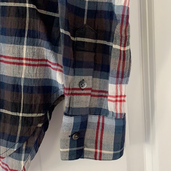 Madewell navy white red plaid tunic top - Picture 4 of 7